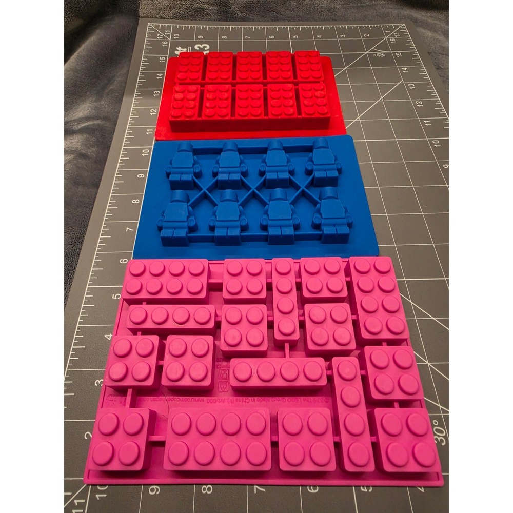 LEGO Silicone Molds Set of 3 Minifigure and Bricks Ice Chocolate Candy Trays